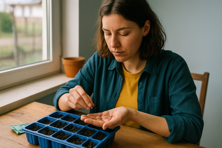 Young adult woman performing a specific practical task clearly tied to: Seminte de varza extratimpurie