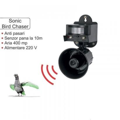 Pestmaster Sonic BirdChaser Repeler (400 mp) Alarma Acustica si Flash