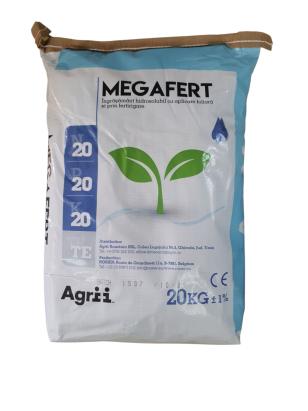 Ingrasamant hidrosolubil cu aplicare foliara si prin fertirigare Megafert 20-20-20 ambalaj 20 Kg