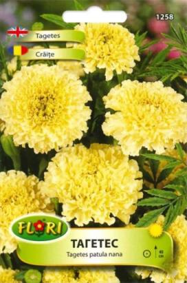 Seminte flori Craite albe/ Tagetes erecta nana 0,1 gr